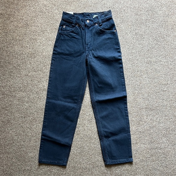 NWT Vintage 90s Levi’s 550 Relaxed Fit Orange Tab USA Made Blue Jeans Youth 11 - Picture 1 of 16